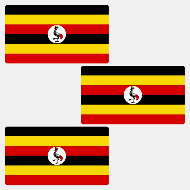 Ugandas flagga klistermärke (Grupp)