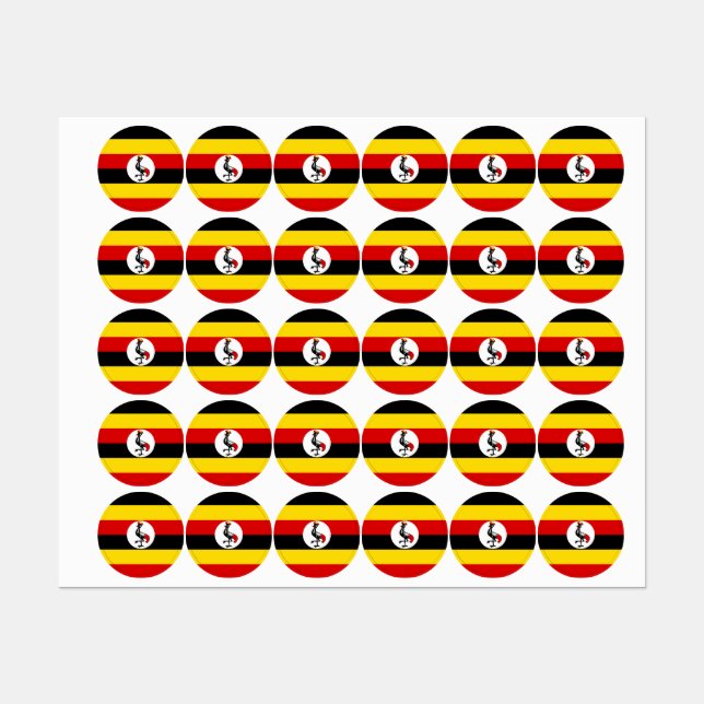 Ugandas flagga klistermärke (Ark)
