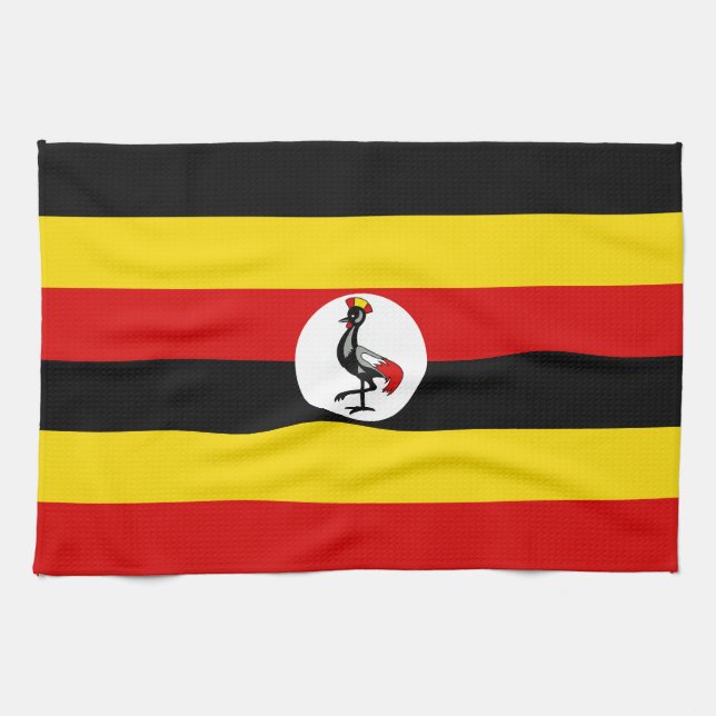 Ugandas flagga kökshandduk (Horisontell)