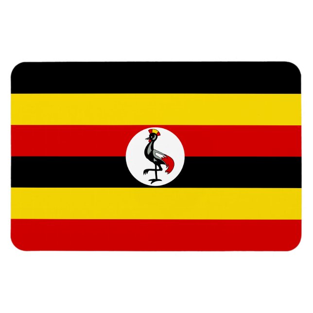 Ugandas flagga magnet (Horisontell)