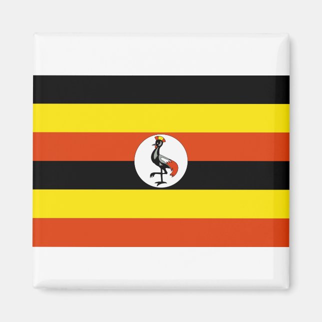 Ugandas flagga magnet (Framsidan)