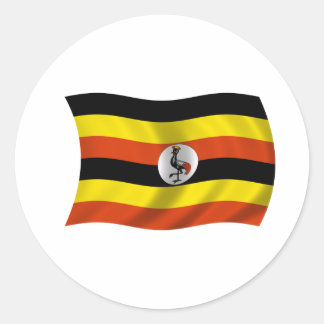 Ugandas flagga runt klistermärke