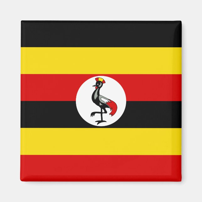 Ugandas flagga (Uganda) Magnet (Framsidan)
