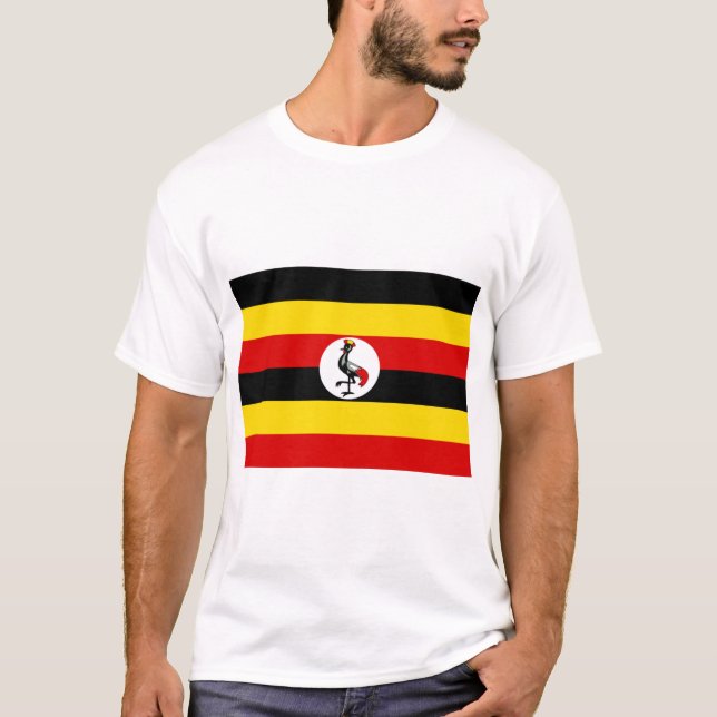 Ugandas flagga (Uganda) T Shirt (Framsida)