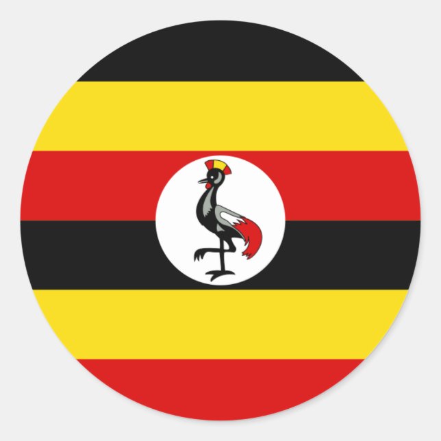 Ugandas Flagga, Ugandas Flagga Runt Klistermärke (Framsida)