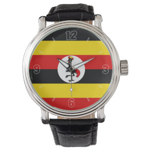 Ugandas nationella Flagga Patriotic Elegant Armbandsur