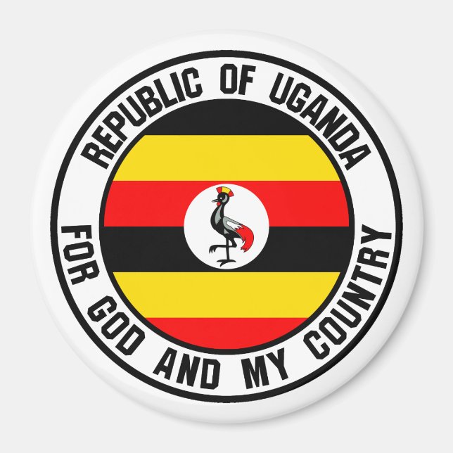 Ugandas runda emblem magnet (Framsidan)