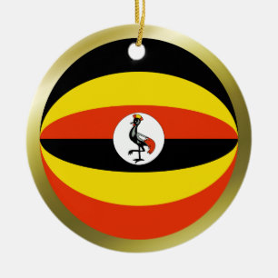 Ugandask flaggprydnad julgransprydnad keramik