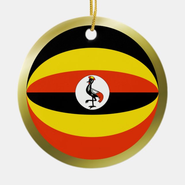 Ugandask flaggprydnad julgransprydnad keramik (Framsidan)