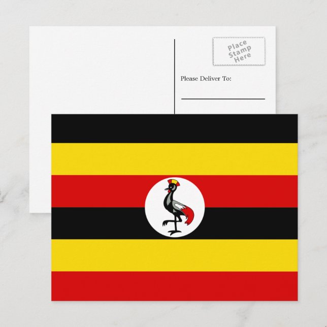 Ugandisk flagg, Flagga av Uganda Vykort (Fram/baksida)