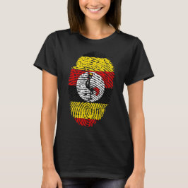 Ugandiska rötter Fingeravtryck Dam Grafisk T-shirt