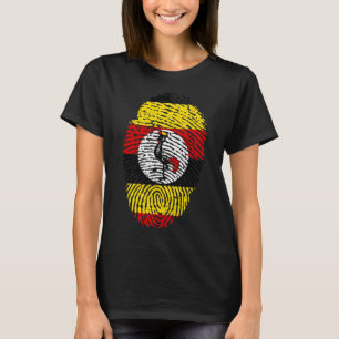 Ugandiska rötter Fingeravtryck Dam Grafisk T-shirt