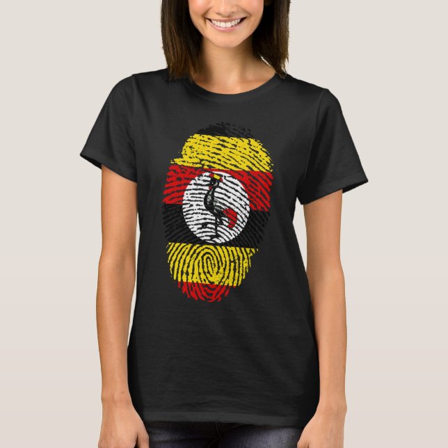 Ugandiska rötter Fingeravtryck Dam Grafisk T-shirt (Framsida)
