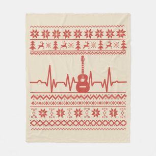 Uggig God jul-svettare akustisk gitarr Fleecefilt