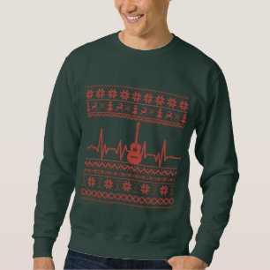 Uggig God jul-svettare akustisk gitarr Lång Ärmad Tröja
