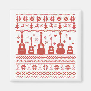 Uggig God jul-svettare akustisk gitarr Magnet