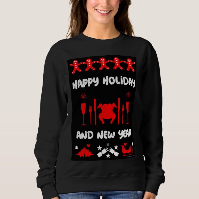 Uggig julafton kontor party sweater t shirt (Framsida)
