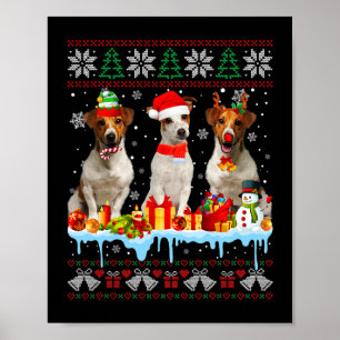 Uggig julJack Russell Terrier Hund Santa Julafton Poster