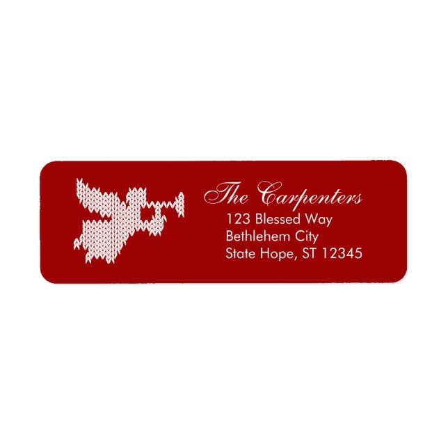 Uggig julsötare Angel Christian Religiösa Returadress Etikett (Framsidan)