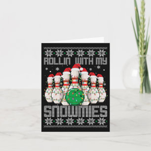 Uggig jultomte Älskare Bowlers Rollin med M Kort