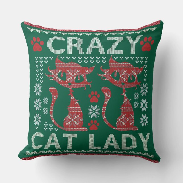 Uggig sötare Cat Dam Pillow-julbörsen Kudde (Framsida)