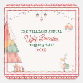 Uggig sötare Fult Tävling jul Helgdag Fyrkantigt Klistermärke