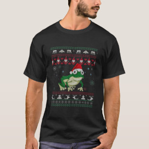Uggig sötare jul Frog Älskare Santa Hat Animal T Shirt