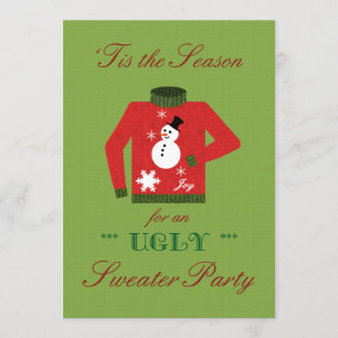 Uggig sötare jul Party med Snögubbe Sweat Inbjudningar
