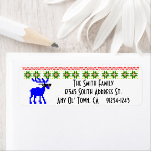 Uggig sötare Reindeer (hantera den) jul Returadress Etikett