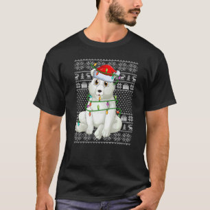 Uggig sötare Stil Julafton Ljus Santa Polar Bear T Shirt