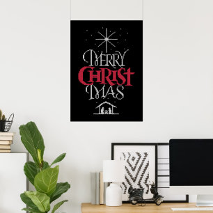 Uggig Sticka-julsöt Religiösa jul Poster