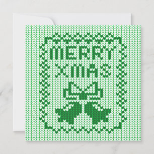 Uggig svettare mönster jingle klockor och God jul Inbjudningar