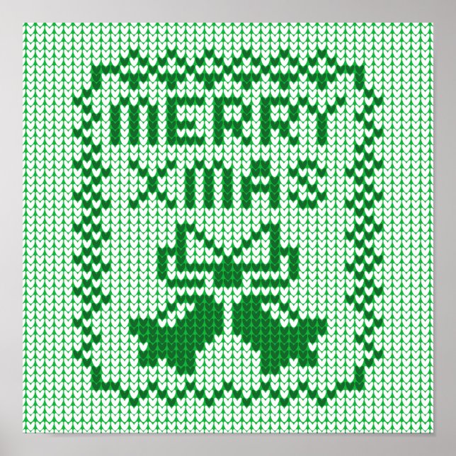 Uggig svettare mönster jingle klockor och God jul  Poster (Framsidan)