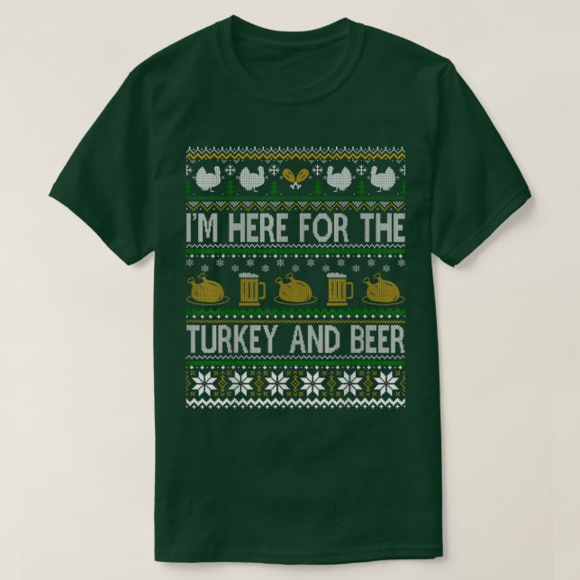 Uggig Thanksgiving här för Turkiet och T Shirt (Design framsida)