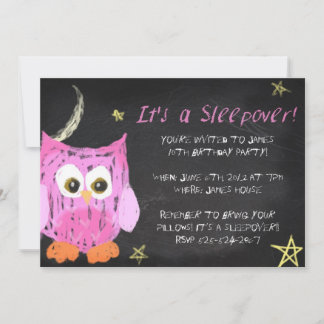 Uggla2 Chalk-sömndesign Inbjudningar