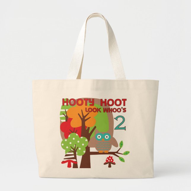 Uggla 2:a födelsedagen T-shirts och gåvor Jumbo Tygkasse (Framsidan)