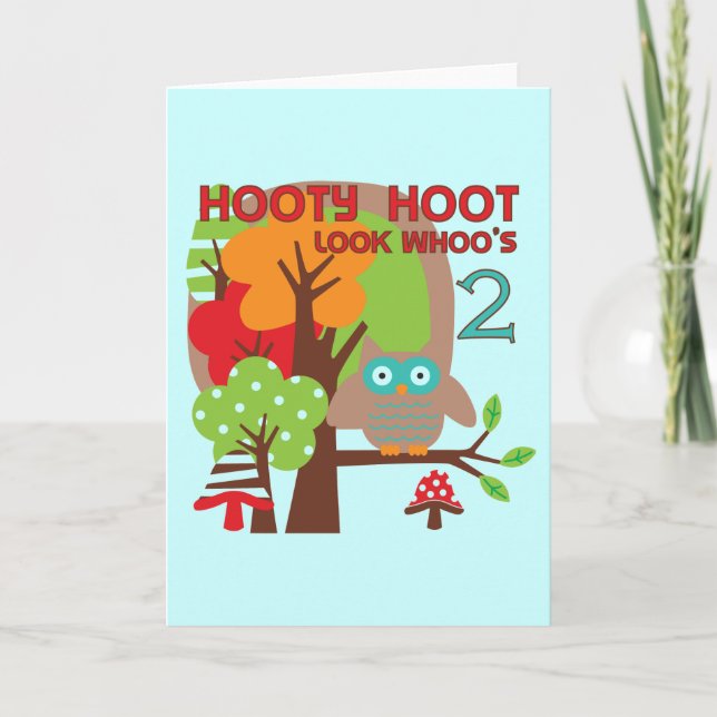 Uggla 2:a födelsedagen T-shirts och gåvor Kort (Framsida)