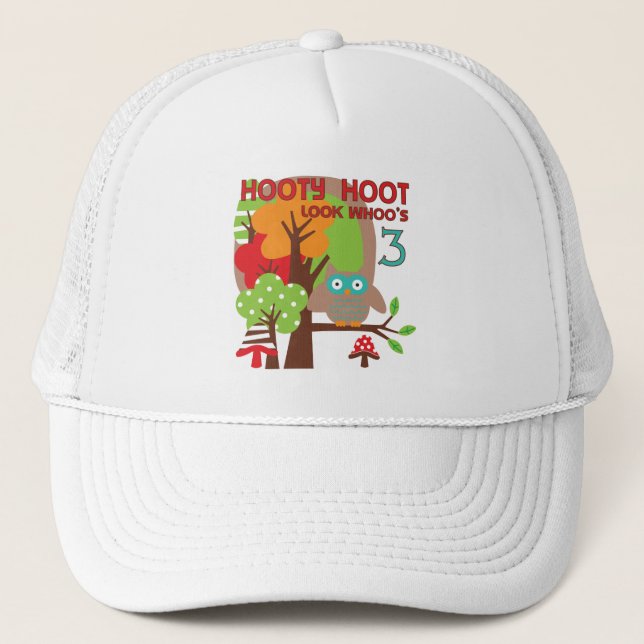 Uggla 3:e födelsedag T-shirts och gåvor Keps (Framsida)