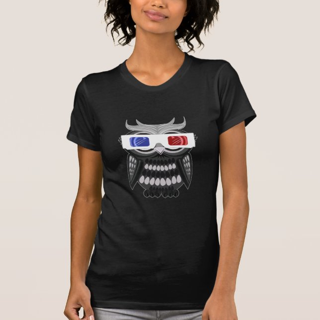 Uggla - 3D-glasögon T Shirt (Framsida)