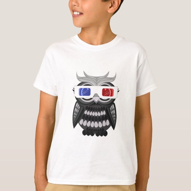 Uggla - 3D-glasögon Tee (Framsida)
