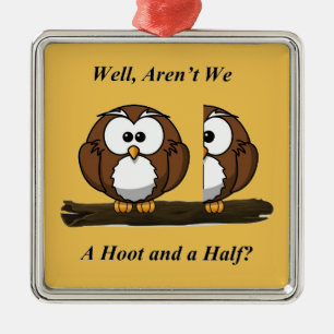 Uggla A Hoot och en halv Julgransprydnad Metall