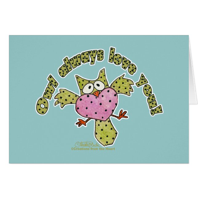 Uggla alltid Kärlek dig! Hälsningskort (Framsidan Horizontal)