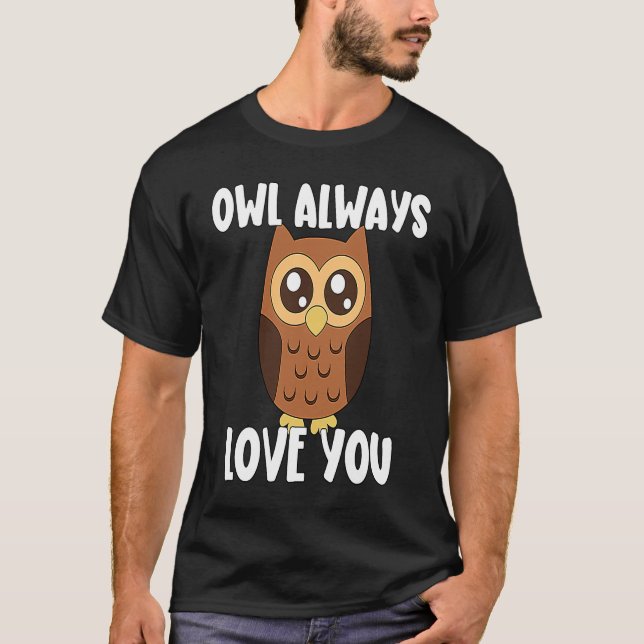 Uggla Alltid Kärlek Du Uggla Thame Saker T Shirt (Framsida)