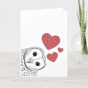 Uggla alltid kärlek du Valentine Tack Kort