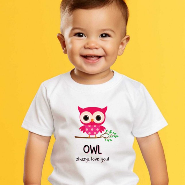 Uggla Alltid Kärlek skriver du ut modern vit Baby- T Shirt (Skapare uppladdad)