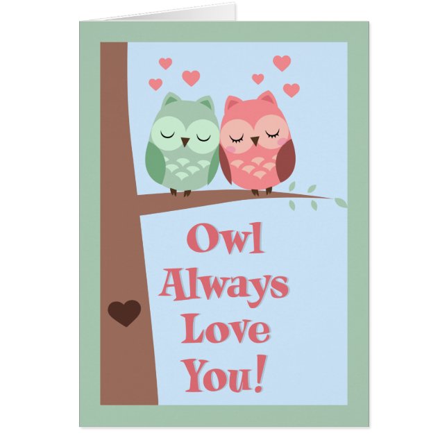 Uggla Alltid Kärlek You Hälsningskort (Framsidan)