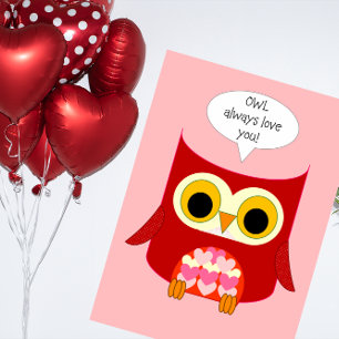 Uggla alltid Kärlek You Valentine Day Card Helgkort
