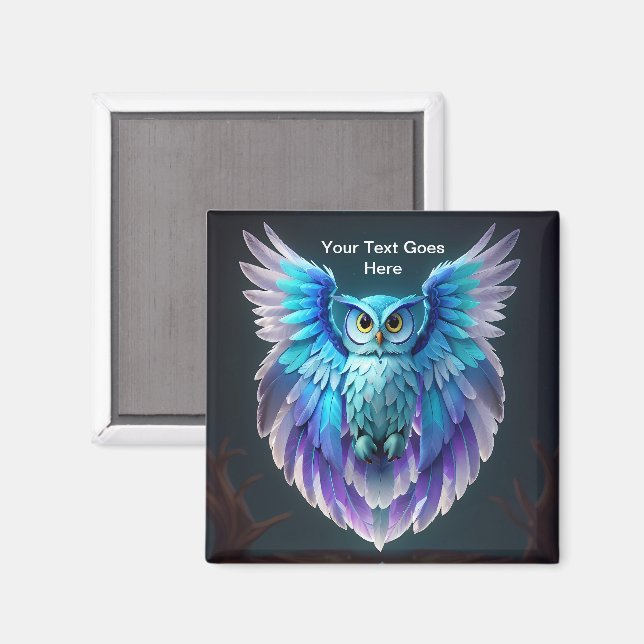 Uggla alltid vakar över din kyl magnet (Front/Back)