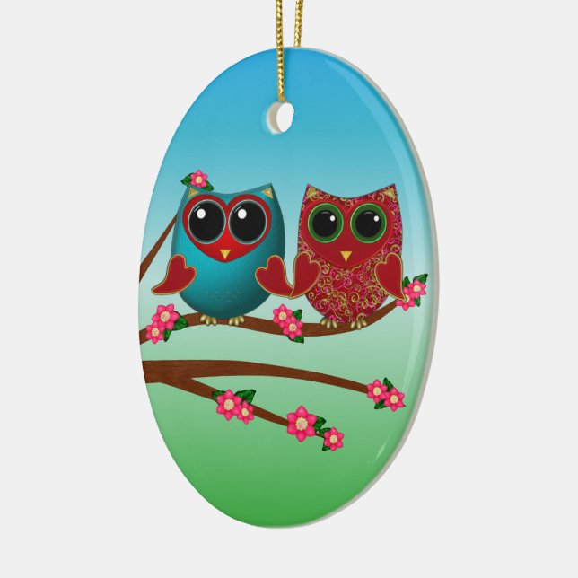 Uggla älskar dig som Oval Ornament (Vänster)