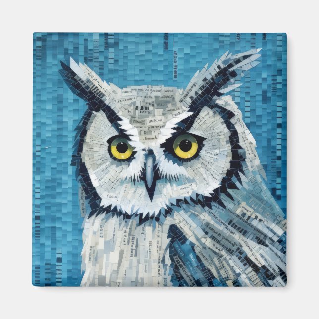 Uggla Animal Bird Art Decor Paint Mosaic Magnet (Framsidan)